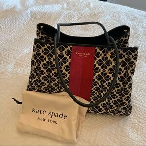 NWOT Kate Spade Black and Ivory Geometric Tote